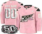 Men's Washington Capitals Customized Pink 50th Anniversary Authentic Jersey,baseball caps,new era cap wholesale,wholesale hats